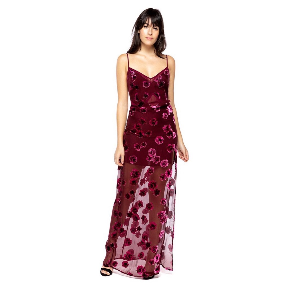 For Love & Lemons Sophie Velvet Maxi Dress
